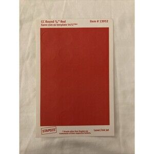 Staples Color Coding Labels | Red | 1 Sheet Only (24 Labels)